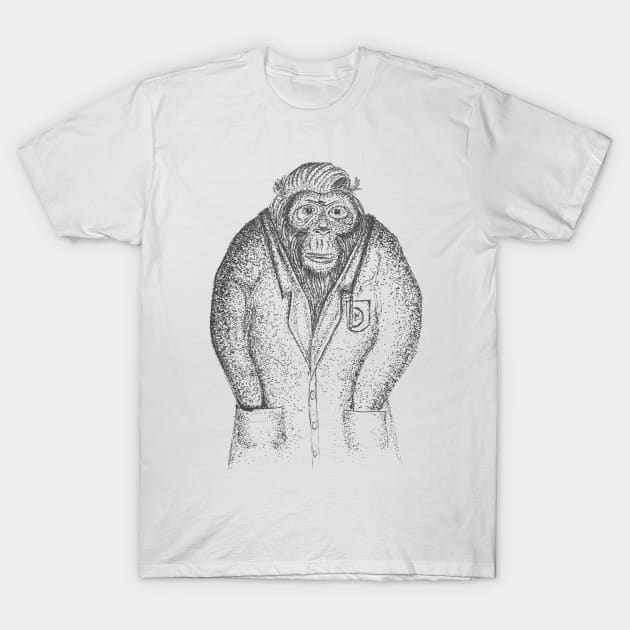 monkey pointillism design T-Shirt by erfandaardha